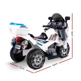 Rigo Kids Electric Ride On Patrol Police Car BMW-Inspired S1K 6V Battery White RCAR-MBIKE-POLICE-WH