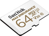 Sandisk Max Endurance Microsdxc Card SQQVR 64G UHS-I C10 U3 V30 100MB/S R 40MB/S W SD V28-FFCSAN64GQQVR