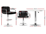 Artiss Bar Table and Stools Set Dining Desk Kitchen Chairs Cafe Pub BA-TAB-CHR-GASLIFT-WHBK