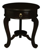 Round Cabriole Leg 1 Drawer Lamp Table V199-LT001RDCLC