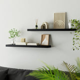 Artiss Floating Wall Shelf Set of 2 Black 90CM FUR-V-WALL-03-BK
