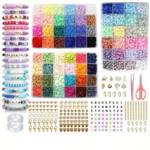10800pcs Clay Beads for Bracelet Making Kit 72 Colors Spacer Heishi Beads Jewelry Making Kit V571-728040811232