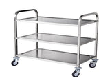3-Tier Utility Cart Rolling Cart on Wheels 37.5"x20"x37.7" 450 LBS 6 Hooks V952-BXGCFTCCB374XSWSCV0