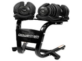 Powertrain 80kg Adjustable Dumbbell Set W Stand Home Gym Exercise Free Weights DMB-BF2-040-2S