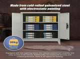 Two-Door Metal Short Cabinet Shelf Storage for Home Office Gym V63-844391