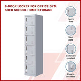 6-Door Locker for Office Gym Shed School Home Storage V63-832701