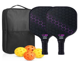 Blue Pickleball Set With 2 Paddles-4 Balls And Gray Carrying Bag V1221-BLUE-PICKLEBALL-SET-WITH-2-PADDLES-4-BALLS-AND-GRAY-CARRYING-BAG