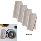 Vintage Design Homewares Set of 4 Washed Linen Cotton Square Napkins Natural 50cm x 50cm V442-HIN-MISC-SETOF4LCOTTONNAPKINS-NATURAL-SQ