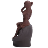 Incense Burner Red Stoneware Backflow Incense Holder Home Office Decoration Ornament V1294-YM0718-3115200137411