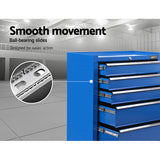 Giantz 5 Drawer Tool Box Cabinet Chest Trolley Box Garage Storage Toolbox Blue TB-5DR-ROLL-BLUE