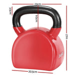 Everfit 24kg Kettlebell Set Weightlifting Bench Dumbbells Kettle Bell Gym Home FIT-K-KB-24KG-RD