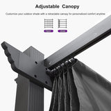 3x4M Aluminium Pergola Marquee with Retractable Roof Garden Canopy V63-952691