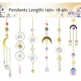 Colorful Crystals Suncatcher Hanging Sun Catcher with Chain Pendant Ornament Crystal Balls for V1366-AZ2-W-13380