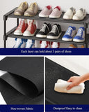 Shoe Rack - 3-Tier Storage Rack - Stackable - 27.5 Inch Wide - Black V1188-ZXY-131-364