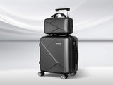 Wanderlite 2Set 20 Inch Luggage Case with 12 Inch Handheld Luggage Box Hard Shell Travel Suitcase LUG-ABS-CB-12-20-BK