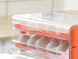 Double Layer Egg Drawer Transparent Lengthen Independent Slot Egg Holder Egg Storage Container for V1294-YM0703-3118230118311