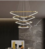 BAMDECOR AD2583 Modern Triangular LED Chandelier V255-BAM-AD2583-4R-GOLD