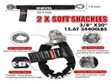 X-BULL Recovery Kit 4X4 Off-Road Kinetic Rope Snatch Strap Winch Damper 4WD13PCS V211-AUEB-XBRK013