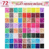 10800pcs Clay Beads for Bracelet Making Kit 72 Colors Spacer Heishi Beads Jewelry Making Kit V571-728040811232