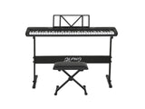 Alpha 61 Keys Electronic Piano Keyboard Digital Electric w/ Stand Stool Touch EK-JK-62-BK-H-B01