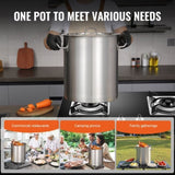 Stainless Steel Stockpot, 42 Quart Large Cooking Pots, Multipurpose Cookware Sauce Pot with Lid & V952-TGFHDB30442QTKOM5V0