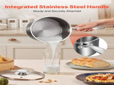 Stainless Steel Saucepan Set, 1 QT & 2 QT & 3 QT Saucepans with Glass Lids, Multipurpose Nonstick V952-BXGJG123QT3JB8H68001V0