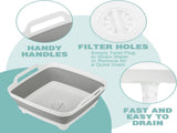 9 L Collapsible Dishpan with Drain Plug and Carry Handles, Foldable Wash Basin for Dishes, Cleaning, V1189-LC-AMZ-00075