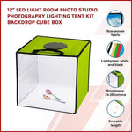 12'' LED Light Room Photo Studio Photography Lighting Tent Kit Backdrop Cube Box V63-835471