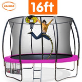 Kahuna Trampoline 16 ft with Basketball Set - Pink TRA-KAH-16-PK-BB