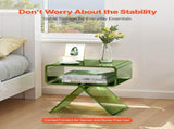 Acrylic Nightstand Side Table, Modern Clear Bedside Table with Storage Shelf, Transparent Small End V952-YKLZBZYTSJXESLMY4001V0