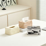 Silver Ceramic Tissue Box Holder, Stylish Napkin Cover for Living Room, Bedroom & Office Dcor V1370-AZ4-17218