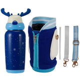 Portable Cute Stainless Steel Thermal Insulation Water Bottle with Straw for Children 500mlBlue V1294-YM0901-3117200122912