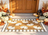 Fall Door Mat Set, Layered Fall Rug with Pumpkin Design, Halloween Door Mat for Front Door V1366-AZ2-W-18318