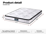 Giselle Bedding Double Mattress 30cm Pocket Spring Euro Top Medium Firm Foam MATTRESS-E-VERVE-30-D