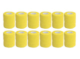 12Pcs Bandage Wrap Natural Latex Elastic Self Adhesive Wrap for Cows Dogs Horses 10cm Yellow V1294-YM0523-3111220104712