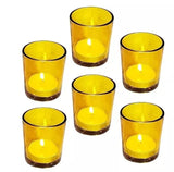 40 Bulk Yellow Glass Votive Candle Holders Table Centreoieces Xmas Wedding Anniversary Event V382-YELLOWCHX40