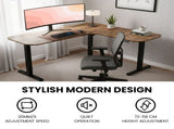 FORTIA Corner Standing Desk, 160x140cm, 72-118cm Sit to Stand Up Electric Height Adjustable, Walnut V219-ADKCORFOR1WLKA