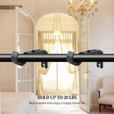 Adjustable 1 Inch Curtain Rod Brackets, Black Iron Wall Mounts, 2 Pack V1258-DP02-C-1225