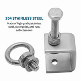6 Pcs 1" 25mm C-Clamps, Stainless Steel Beam Clamp with M8 Stainless Steel Ring, I-Beam Design V1369-AZ3-W-19093