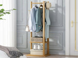 Versatile Strong Bamboo Clothes Hanger Rod Stand Scarf Hat Holder Storage Shelf V767-JJ-ZY212-V1