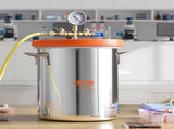 5 Gallon Vacuum Upgraded Tempered Glass Lid Vacuum Degassing 304 Stainless Steel V952-JSZKTJS5GALLH3CGUV0