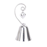 100 Bulk Buy Pack of Silver Wedding Kissing Bell Name Card Stand Holder with Heart in Ring V382-KISSINGBELLX100