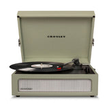 Crosley Voyager Bluetooth Portable Turntable - Sage Gadhouse Vinyl Rack Bundle - Black V398-CR8017BVR-SA4