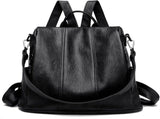 Womens Waterproof Anti-Theft Backpack with PU Leather, Large Capacity and Hidden Back Zipper Pocket V1189-LC-RY-00580