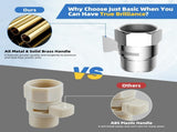 All Metal Shower Head Flow Control Valve, G1/2 Brass Shut-off Valve with Metal Handle Lever, 90 Inch V1258-DP02-C-810