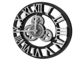 Large 3D Retro Wall Clock 34CM Vintage Wooden Gear Wall Clock Numerals Industrial Style Clocks for V1294-YM0901-3115240034512