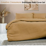 Ardor London Cinnamon Embossed Quilt Cover Set Queen V442-INT-QUILTCS-LONDON-CINNAMON-QS