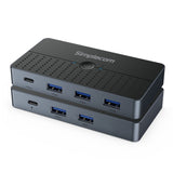Simplecom KM320 2-Way SuperSpeed USB Switch 4-Port Hub with USB-C USB 3.0 5Gbps V28-SIMKM320
