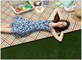Yellow Stripes Stitching Premium Picnic Mat Extra Thick & Waterproof Oxford Cloth Camping Blanket V888-ELOSUNG21267
