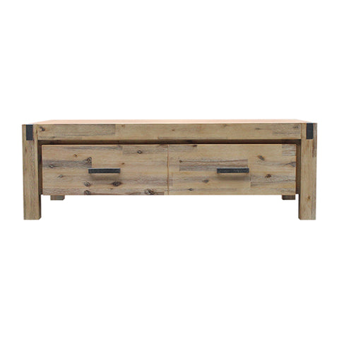 Coffee Table Solid Acacia Wood & Veneer 1 Drawers Storage Oak Colour V43-CT-NOW-OAK